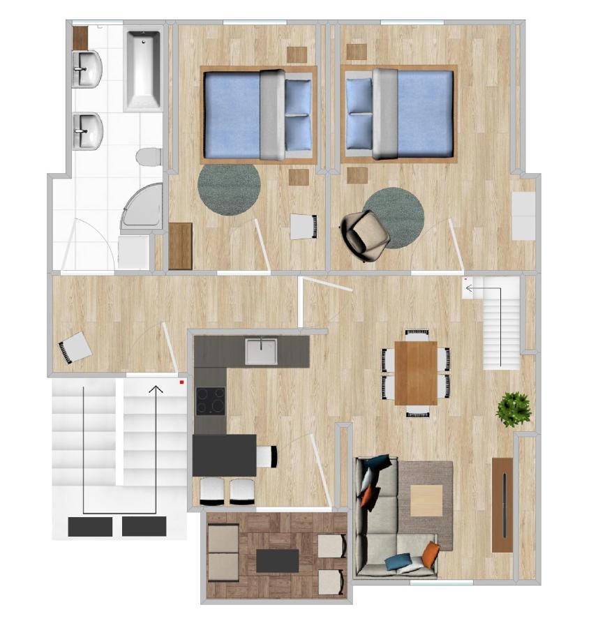 Gemuetliche Neurenovierte Dachgeschosswohnung Apartament